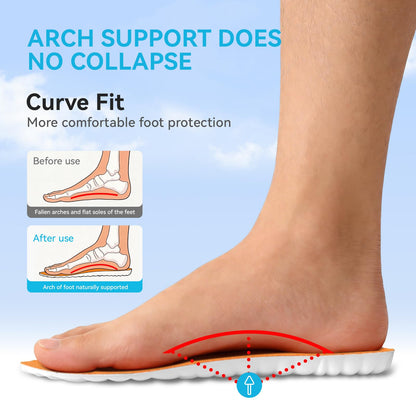 Steppers Insoles for Men & Women, 2026 New 4D Memory Foam Cloud Footstr Insoles, Comfortable & Breathable Massage Shoe Inserts with Arch Support for Foot Pain & Fatigue (Orange, US M 7-11/W 8.5-13.5)