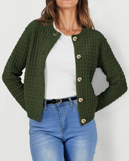 PRETTYGARDEN women's knit cardigan sweater - trendy open front design