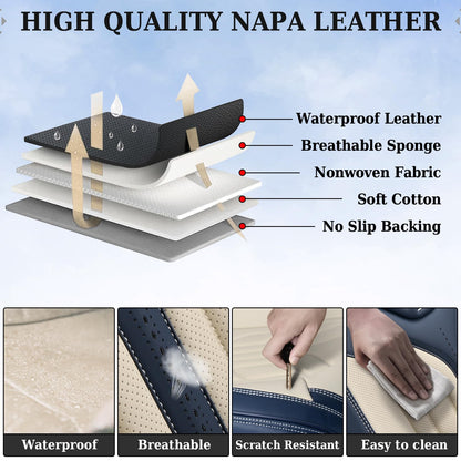 Coverado vehicle seat cover — leather design for universal fit in sedans and SUVs
