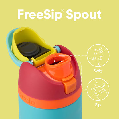 Owala FreeSip insulated stainless steel water bottle with straw, 24 oz capacity.