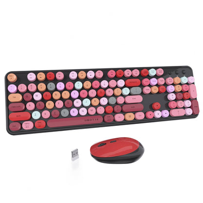 UBOTIE keyboard and mouse set — colorful design with flexible keys and optical mouse