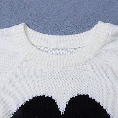 Shermie women's pullover sweater — Front big heart design