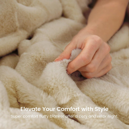 Cozy Bliss throw blanket — fluffy faux fur for couch and sofa bed