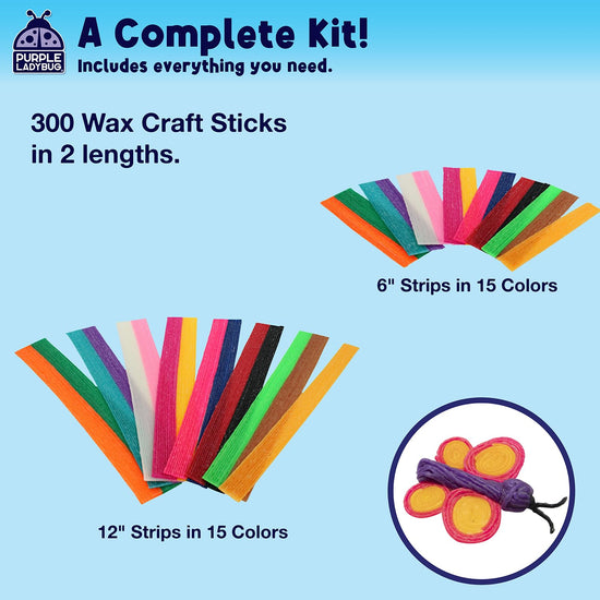 Art and craft kit — Bendable wax sticks for travel activities for kids ages 4-8