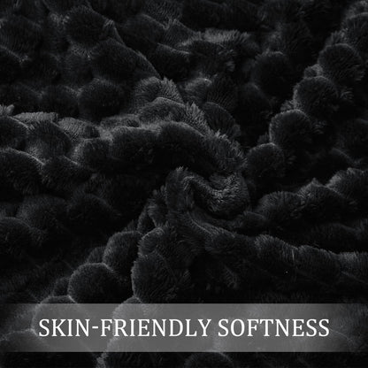 Exclusivo extra large soft fleece throw blanket - 3D clouds jacquard design