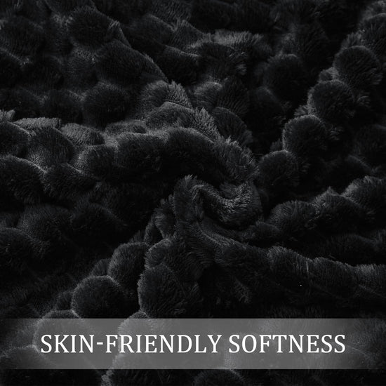 Exclusivo extra large soft fleece throw blanket - 3D clouds jacquard design