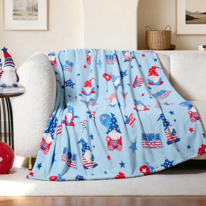Cozy Bliss gnome throw blanket — ultra soft milkyplush for couch, sofa and bed
