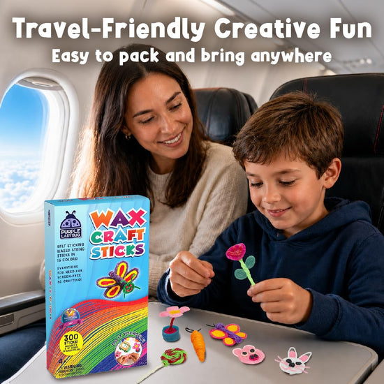 Art and craft kit — Bendable wax sticks for travel activities for kids ages 4-8
