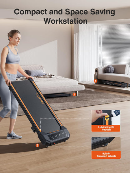 HomeTro treadmill with incline and LED display for home or office use
