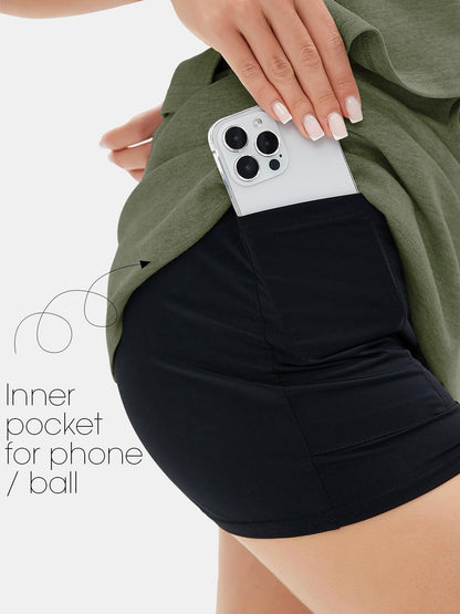 EXLURA coordinated outfit — summer 2 piece short skirt set with matching tennis skort