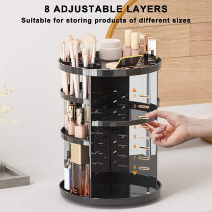 Caddy — Rotating 8 layer design with brush holder and perfume tray for storage