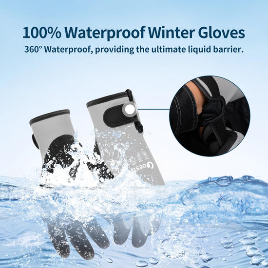 GOESTRIC waterproof winter work gloves with grip for shoveling snow