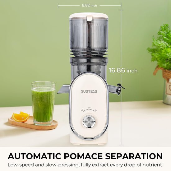 SUSTEAS juicer - compact design for easy storage and portability.