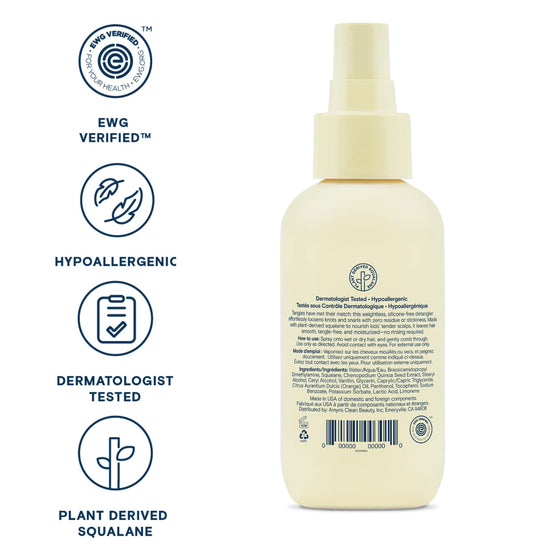 Pipette hair detangler spray — silicone-free with squalane for kids hair care