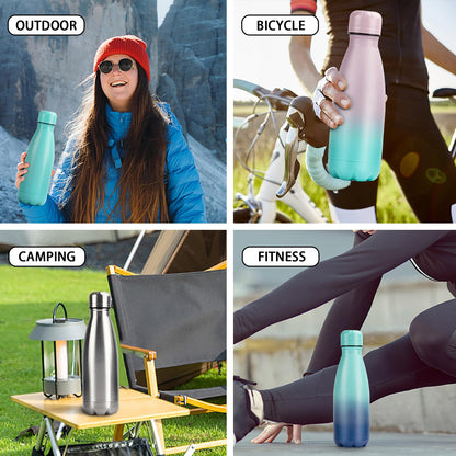 Thermos — Insulated stainless steel water bottles with straw lid, 2 pack, 17oz.