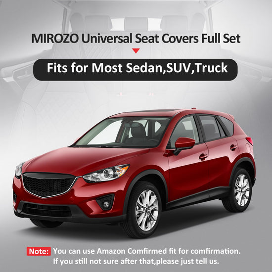 MIROZO vehicle seat cover — waterproof black seat protector for most cars, trucks and SUVs