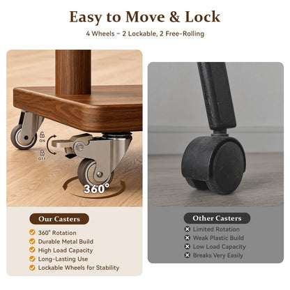 Taitiy clothes rack with wheels and shelves for bedroom and entryway