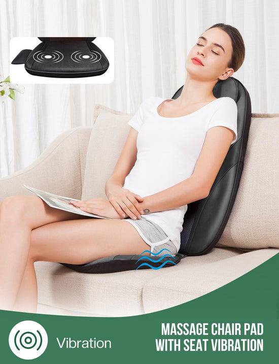 Snailax back massager with soothing heat — electric deep tissue kneading full body massage chair