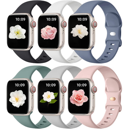 Maledan watch band — 6 pack of soft silicone sport bands for Apple Watch