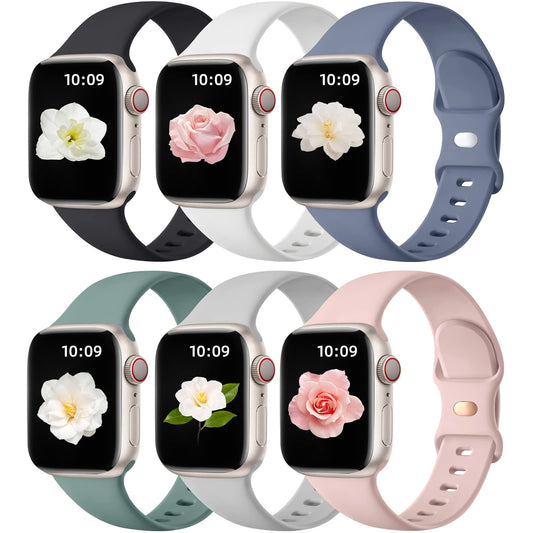 Maledan watch band — 6 pack of soft silicone sport bands for Apple Watch