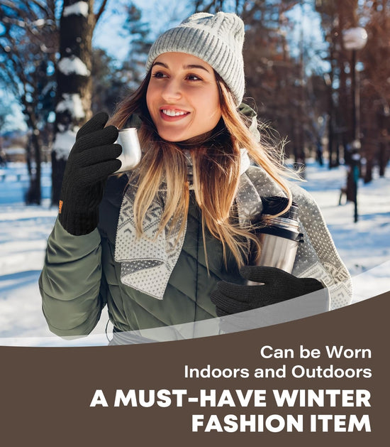 CHENMEI winter gloves - warm touchscreen wool knit for cold weather driving and texting