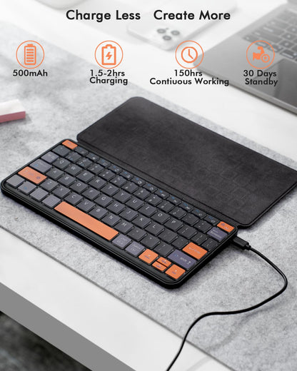 Universal keyboard plus dual Bluetooth portable keypad with removable stand and backlit