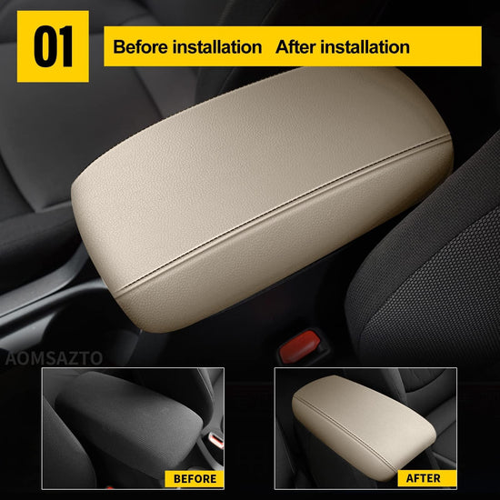 AOMSAZTO center console armrest cover lid - Beige for Jeep Compass 2011-2015