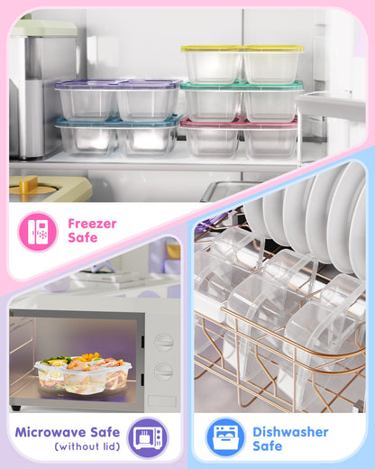 Food storage container — 5 pack divided design in 5 colors for snacks and meals