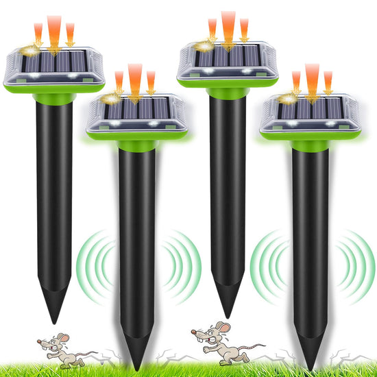 4 repellente per topi con conversione intelligente della frequenza ad ultrasuoni, repellente per roditori ad ultrasuoni, adatto per topi, donnola gialla, raccoon, roditori