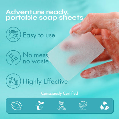 FOMIN - Paper soap sheets for hand washing — portable travel soap sheets