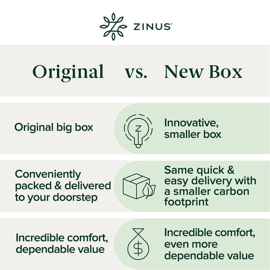 ZINUS Curtis bed frame — Upholstered design with wood slat support