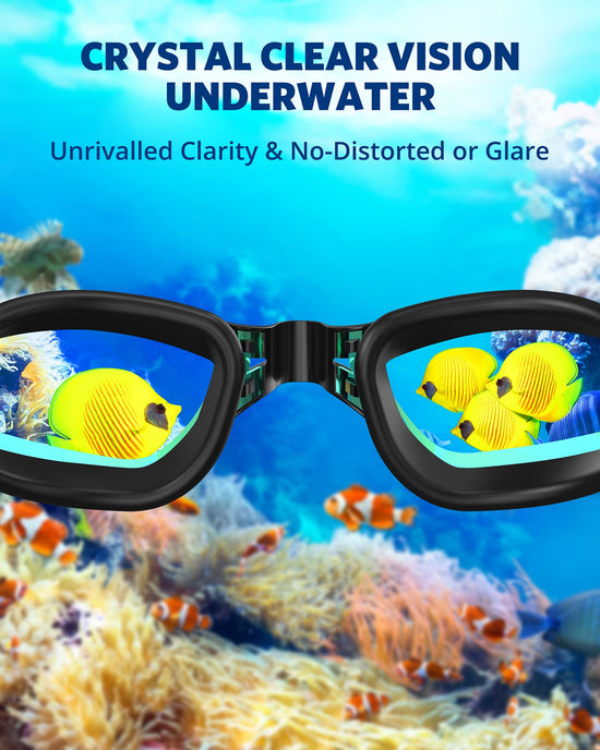 Aegend swim goggles - No leaking, anti-fog, UV protection, mirrored design for adults.