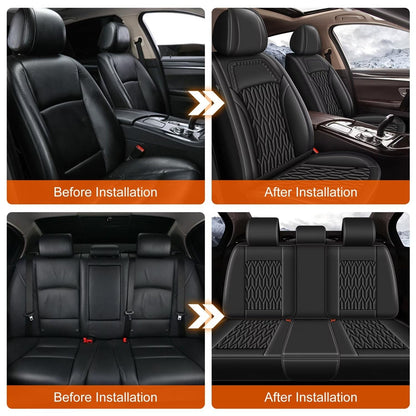 Vehicle seat cover — Custom fit waterproof faux leather for Honda Fit 2007-2020