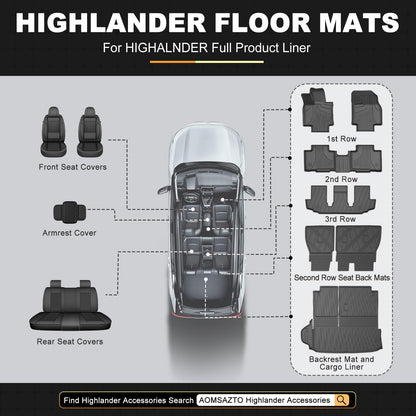VEHICLE_MAT — AOMSAZTO custom fit all weather floor mats for 2020-2025 Toyota Highlander