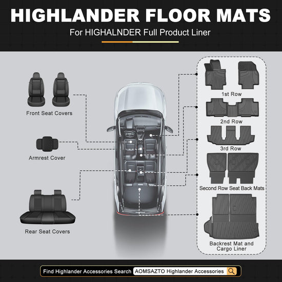 VEHICLE_MAT — AOMSAZTO custom fit all weather floor mats for 2020-2025 Toyota Highlander