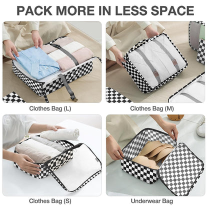 Storage bag — packing cubes with shoe and cosmetics bags for travel organizers