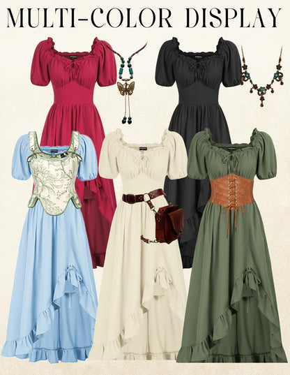 Dress — Corset ruffle maxi with pockets by Scarlet Darkness