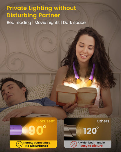 Glocusent lamp — 3-color and 6-brightness reading light with bendable neck