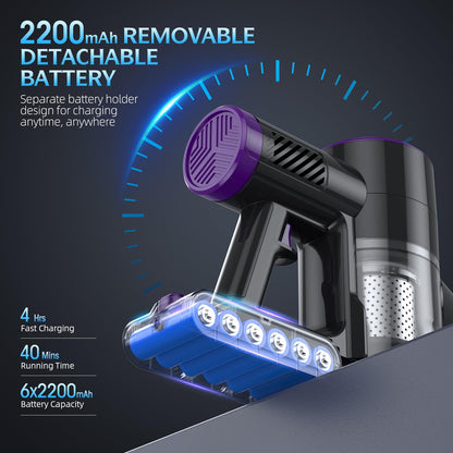 Bieiao cordless vacuum cleaner - lightweight 6 in 1 design with LED display and detachable battery