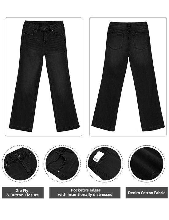 GRAPENT women's flare jeans — high waisted wide leg design with stretch denim
