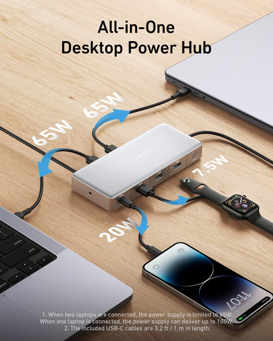 Anker multiport hub — KVM switch for dual 4K monitors and 2 laptops