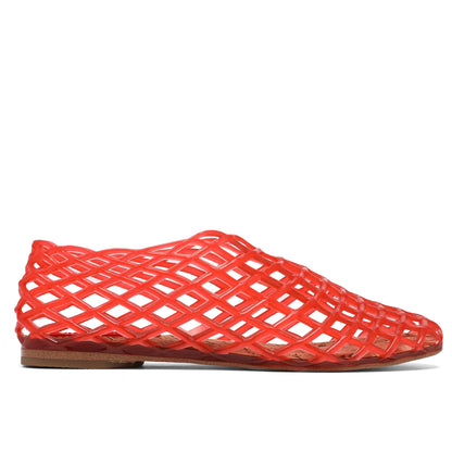 Jelly flats — Red mesh design for women