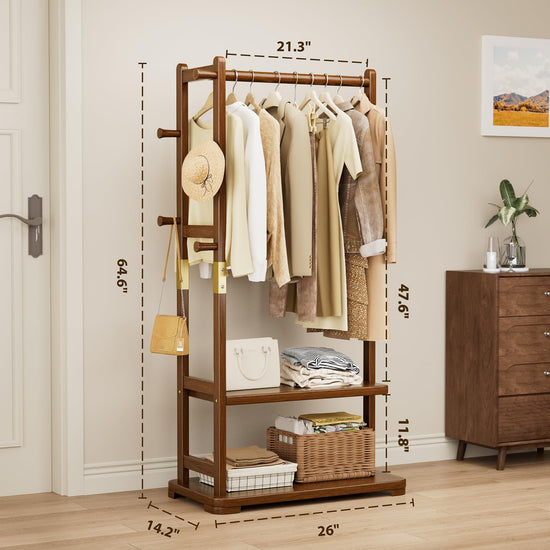 Solid Wood Clothes Rack