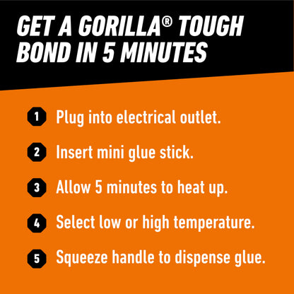 Gorilla hot glue gun — Dual temp with precision nozzle and easy squeeze trigger