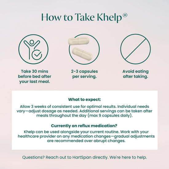 HartSpan Khelp All-Natural Reflux Support – Premium Alginate Supplement | GERD, Heartburn, LPR & Acid Reflux | Drug-Free, Designed for Daily Use | No Dyes or Flavors | 60 Vegan Capsules