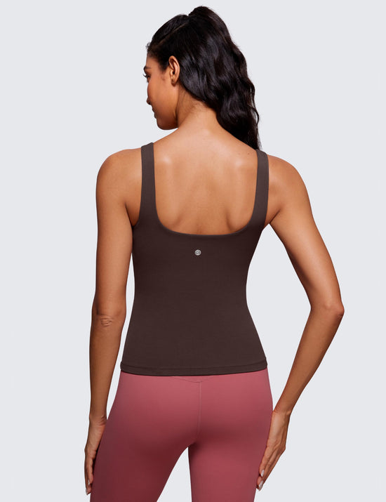 CRZ YOGA U neck tank top — Padded athletic camisole with built in bra