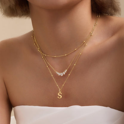 MDIEEL necklace — Dainty 14k gold plated initial pendant charm