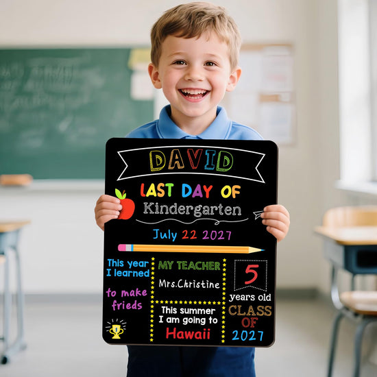 Writing board — Double sided back to school board with 6 pens for kids