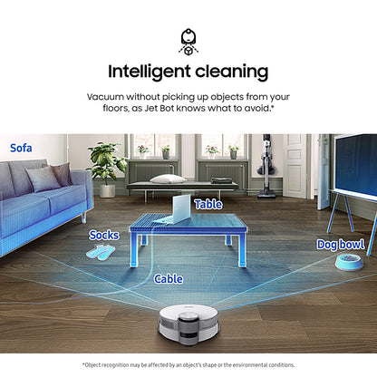 SAMSUNG robotic vacuum cleaner — AI with object recognition and clean station