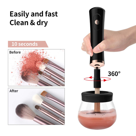 Senbowe makeup brush cleaner and dryer machine — electric automatic spinner with rubber collars